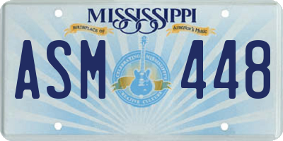 MS license plate ASM448