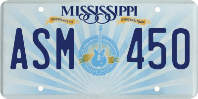 MS license plate ASM450