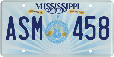 MS license plate ASM458