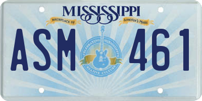 MS license plate ASM461