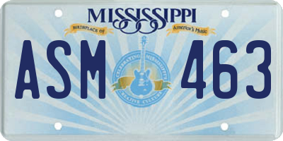MS license plate ASM463