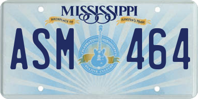 MS license plate ASM464