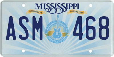 MS license plate ASM468