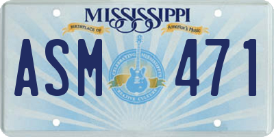 MS license plate ASM471
