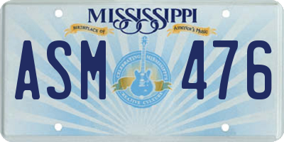 MS license plate ASM476