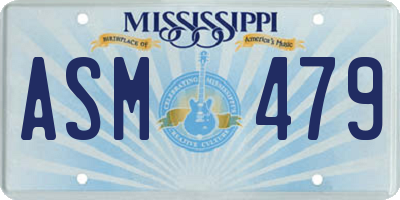MS license plate ASM479