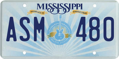 MS license plate ASM480