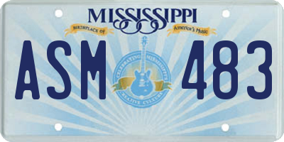 MS license plate ASM483