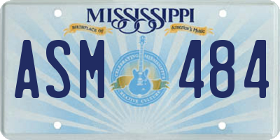 MS license plate ASM484