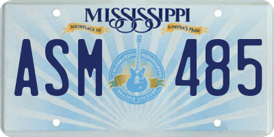 MS license plate ASM485