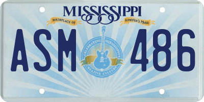 MS license plate ASM486