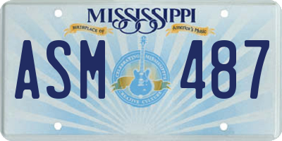 MS license plate ASM487