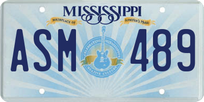 MS license plate ASM489