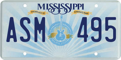 MS license plate ASM495