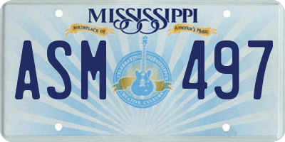 MS license plate ASM497