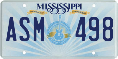 MS license plate ASM498