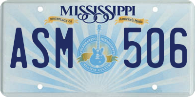 MS license plate ASM506