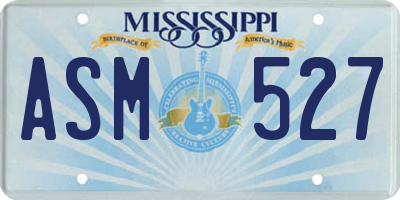 MS license plate ASM527