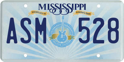 MS license plate ASM528