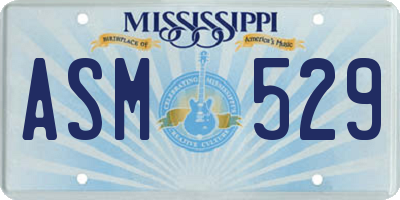 MS license plate ASM529