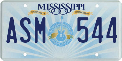 MS license plate ASM544