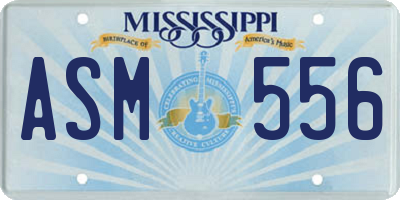 MS license plate ASM556