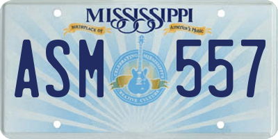 MS license plate ASM557