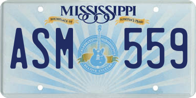 MS license plate ASM559