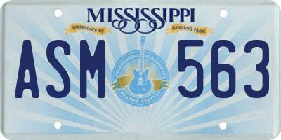 MS license plate ASM563