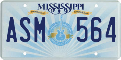 MS license plate ASM564