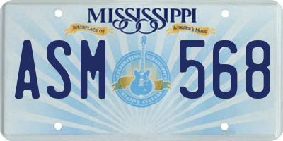 MS license plate ASM568