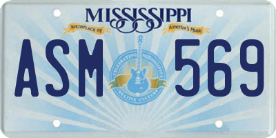 MS license plate ASM569
