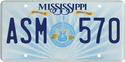 MS license plate ASM570