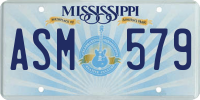 MS license plate ASM579