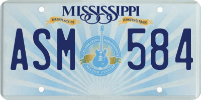 MS license plate ASM584