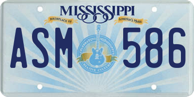 MS license plate ASM586
