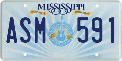 MS license plate ASM591