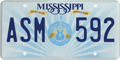 MS license plate ASM592