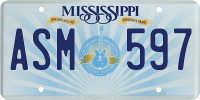 MS license plate ASM597