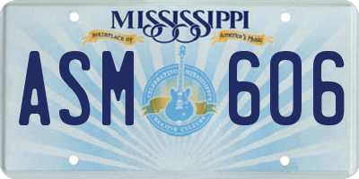 MS license plate ASM606