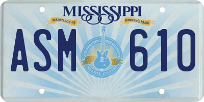 MS license plate ASM610