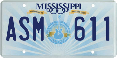 MS license plate ASM611