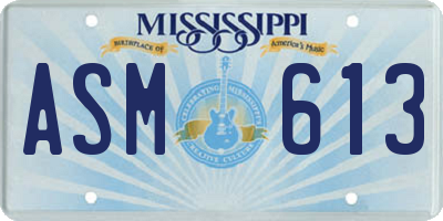 MS license plate ASM613