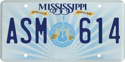 MS license plate ASM614