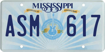 MS license plate ASM617