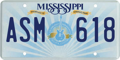 MS license plate ASM618