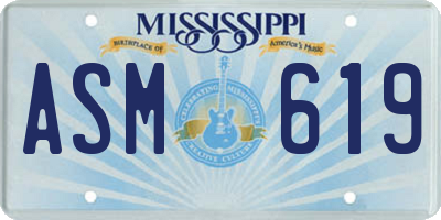 MS license plate ASM619