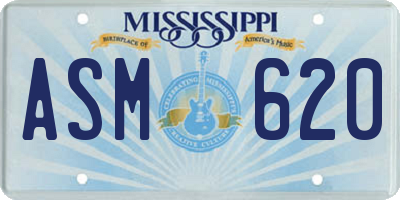 MS license plate ASM620