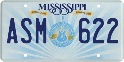 MS license plate ASM622