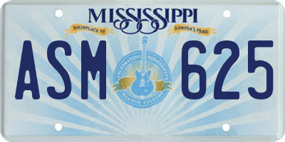 MS license plate ASM625